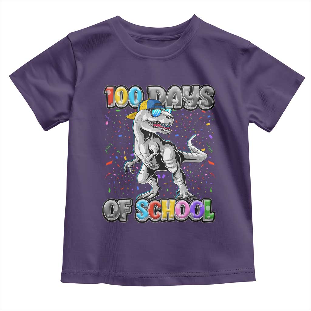 100 Days Of School Toddler T Shirt Funny Cool Dinosaur Trex 100 Days Smarter TS10 Purple Print Your Wear