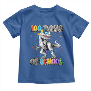 100 Days Of School Toddler T Shirt Funny Cool Dinosaur Trex 100 Days Smarter TS10 Royal Blue Print Your Wear