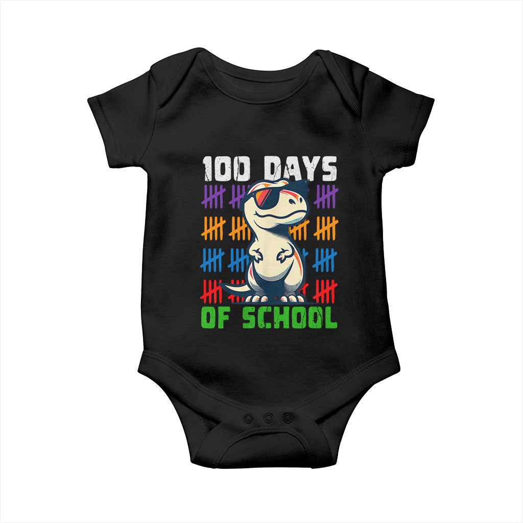 100 Days of School 100th Day Dino Baby Onesie TS10 Black Print Your Wear