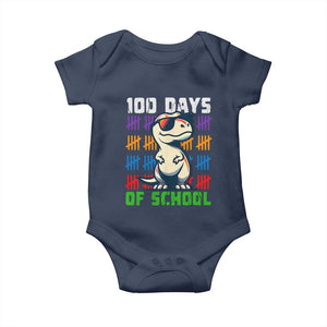 100 Days of School 100th Day Dino Baby Onesie TS10 Navy Print Your Wear