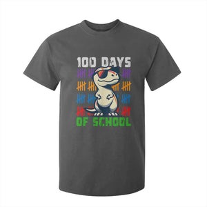 100 Days of School 100th Day Dino T Shirt For Kid TS10 Dark Heather Print Your Wear