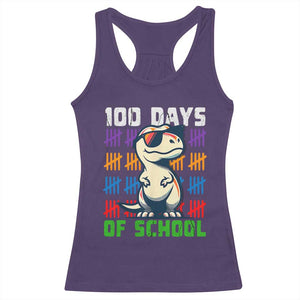 100 Days of School 100th Day Dino Racerback Tank Top TS10 Purple Print Your Wear