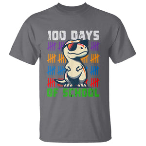 100 Days of School 100th Day Dino T Shirt TS10 Charcoal Print Your Wear