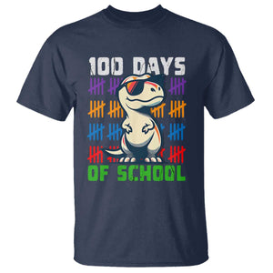 100 Days of School 100th Day Dino T Shirt TS10 Navy Print Your Wear