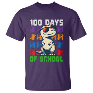 100 Days of School 100th Day Dino T Shirt TS10 Purple Print Your Wear