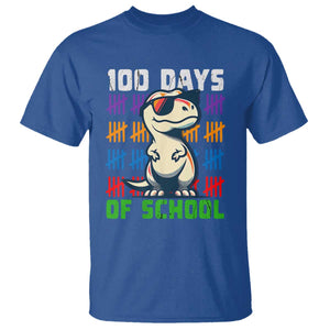 100 Days of School 100th Day Dino T Shirt TS10 Royal Blue Print Your Wear