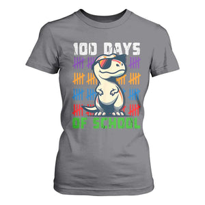 100 Days of School 100th Day Dino T Shirt For Women TS10 Charcoal Print Your Wear