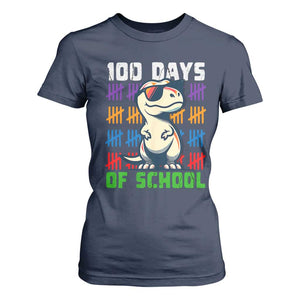 100 Days of School 100th Day Dino T Shirt For Women TS10 Navy Print Your Wear