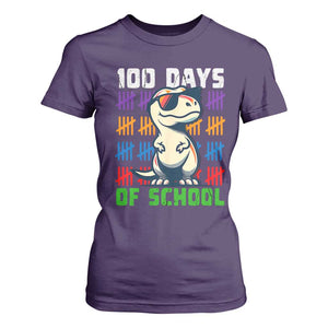 100 Days of School 100th Day Dino T Shirt For Women TS10 Purple Print Your Wear
