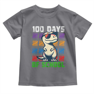 100 Days of School 100th Day Dino Toddler T Shirt TS10 Charcoal Print Your Wear