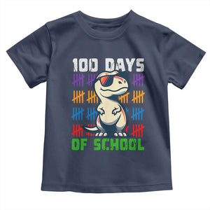 100 Days of School 100th Day Dino Toddler T Shirt TS10 Navy Print Your Wear