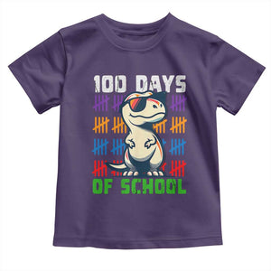 100 Days of School 100th Day Dino Toddler T Shirt TS10 Purple Print Your Wear