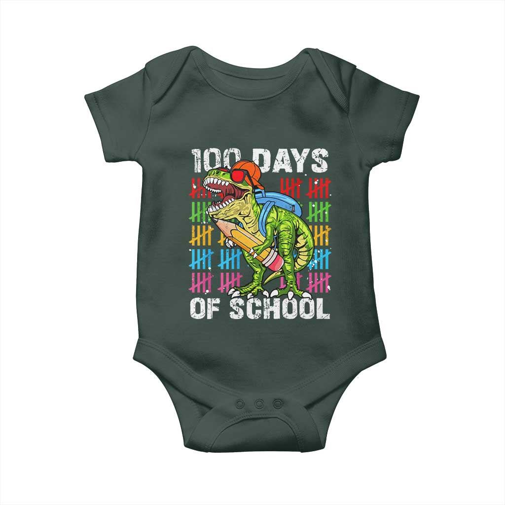 100th Day Of School Baby Onesie 100 Days Dino Dinosaur TS10 Print Your Wear