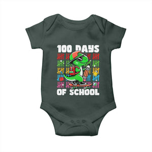 100 Days of School 100th Day Dino Baby Onesie Trex Dino Skateboard Skateboarding Boys Gift TS10 Print Your Wear