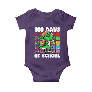 100 Days of School 100th Day Dino Baby Onesie Trex Dino Skateboard Skateboarding Boys Gift TS10 Purple Print Your Wear