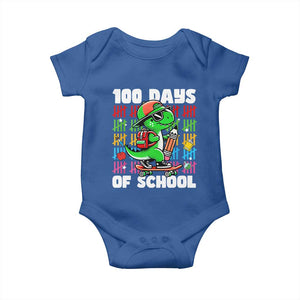 100 Days of School 100th Day Dino Baby Onesie Trex Dino Skateboard Skateboarding Boys Gift TS10 Royal Blue Print Your Wear