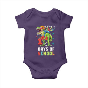 Ready To Crush 100 Days Of School Baby Onesie T Rex Dinosaur Boys TS10 Purple Print Your Wear
