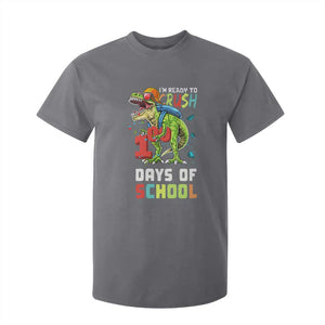 Ready To Crush 100 Days Of School T Shirt For Kid T Rex Dinosaur Boys TS10 Charcoal Print Your Wear