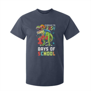 Ready To Crush 100 Days Of School T Shirt For Kid T Rex Dinosaur Boys TS10 Navy Print Your Wear