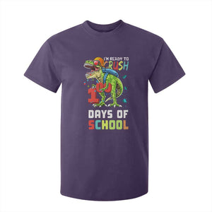 Ready To Crush 100 Days Of School T Shirt For Kid T Rex Dinosaur Boys TS10 Purple Print Your Wear