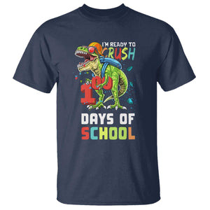 Ready To Crush 100 Days Of School T Shirt T Rex Dinosaur Boys TS10 Navy Print Your Wear