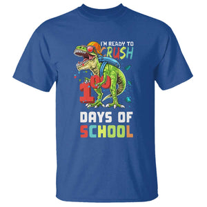 Ready To Crush 100 Days Of School T Shirt T Rex Dinosaur Boys TS10 Royal Blue Print Your Wear