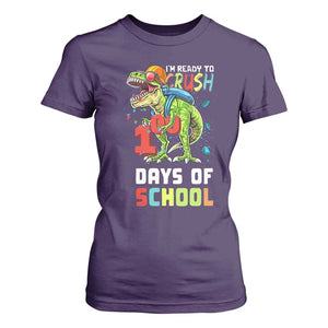 Ready To Crush 100 Days Of School T Shirt For Women T Rex Dinosaur Boys TS10 Purple Print Your Wear