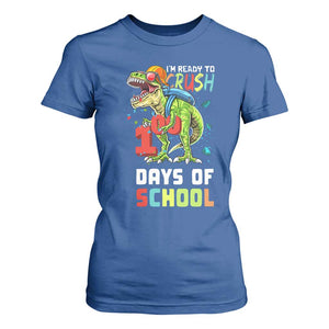 Ready To Crush 100 Days Of School T Shirt For Women T Rex Dinosaur Boys TS10 Royal Blue Print Your Wear