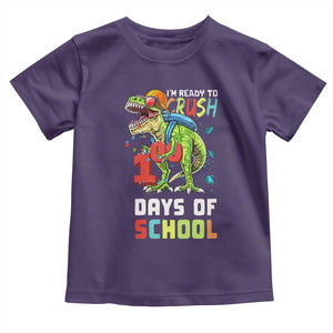 Ready To Crush 100 Days Of School Toddler T Shirt T Rex Dinosaur Boys TS10 Purple Print Your Wear