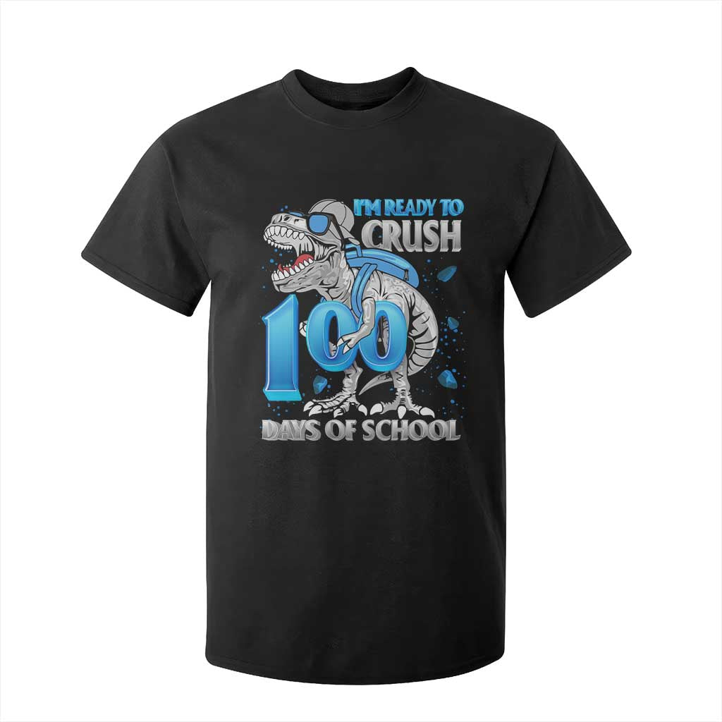100 Days Of School Dinosaur T Shirt For Kid Trex 100th Day of School Boy Gifts TS10 Black Print Your Wear