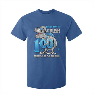 100 Days Of School Dinosaur T Shirt For Kid Trex 100th Day of School Boy Gifts TS10 Royal Blue Print Your Wear