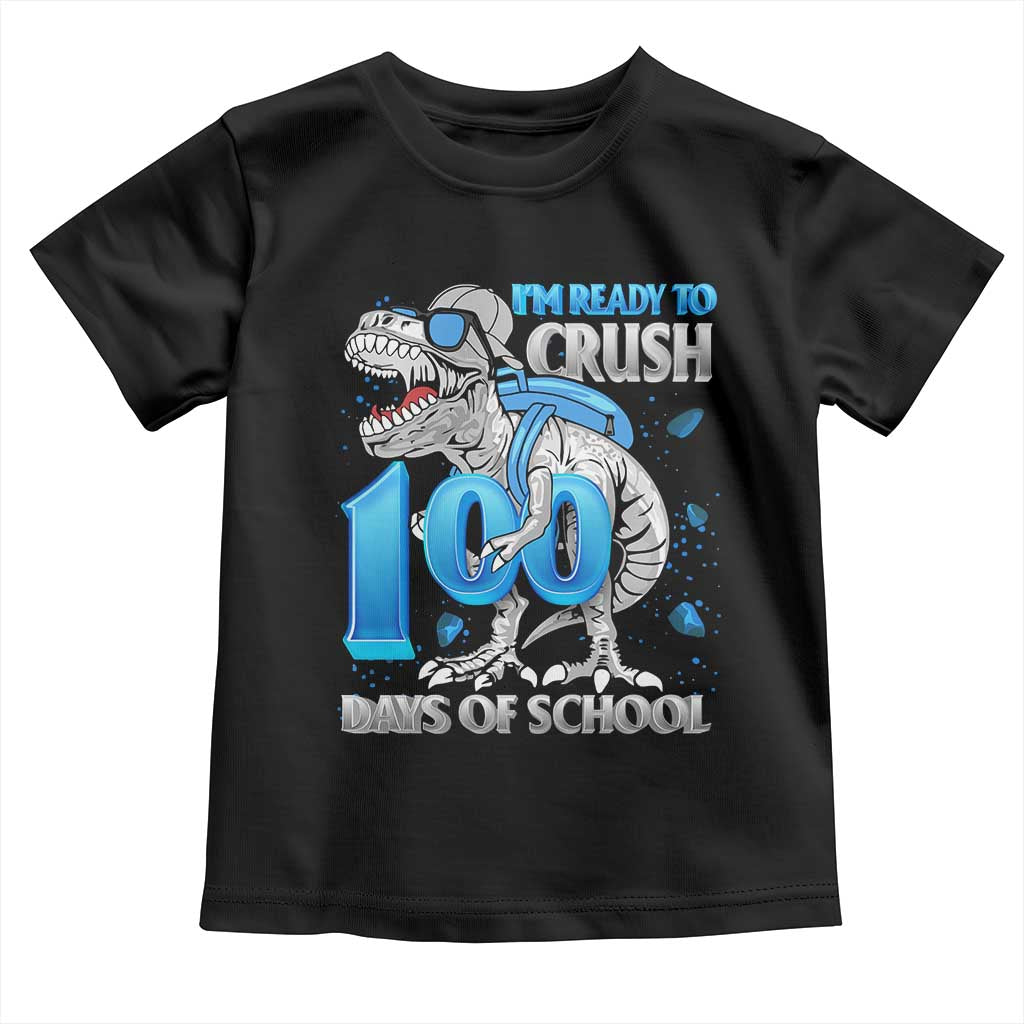 100 Days Of School Dinosaur Toddler T Shirt Trex 100th Day of School Boy Gifts TS10 Black Print Your Wear