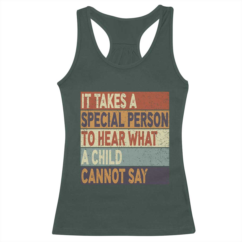 Special Education Teacher Racerback Tank Top Inspirational SPED Teachers Autism TS10 Dark Forest Green Print Your Wear