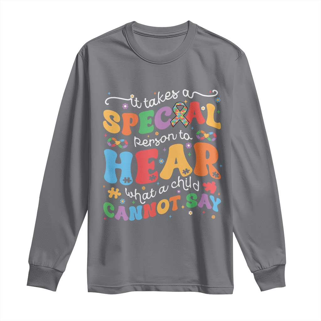 Special Education Teacher Long Sleeve Shirt Inspirational SPED Teachers Autism A Special Person TS10 Charcoal Print Your Wear