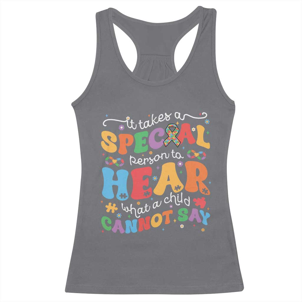 Special Education Teacher Racerback Tank Top Inspirational SPED Teachers Autism A Special Person TS10 Charcoal Print Your Wear