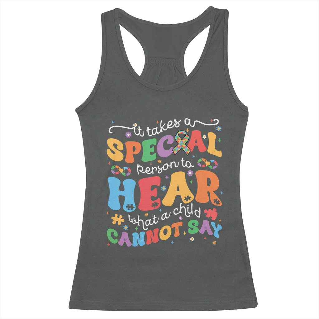 Special Education Teacher Racerback Tank Top Inspirational SPED Teachers Autism A Special Person TS10 Dark Heather Print Your Wear
