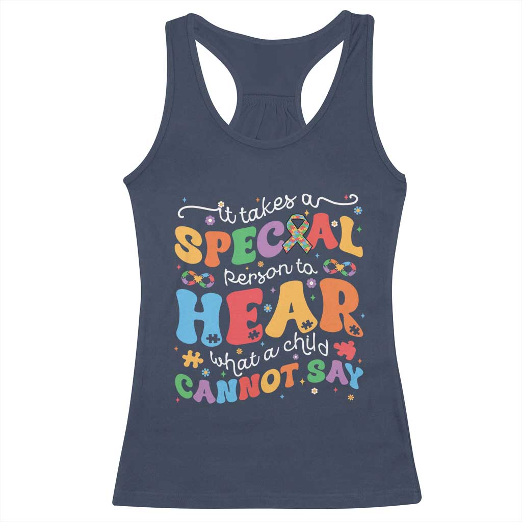 Special Education Teacher Racerback Tank Top Inspirational SPED Teachers Autism A Special Person TS10 Navy Print Your Wear