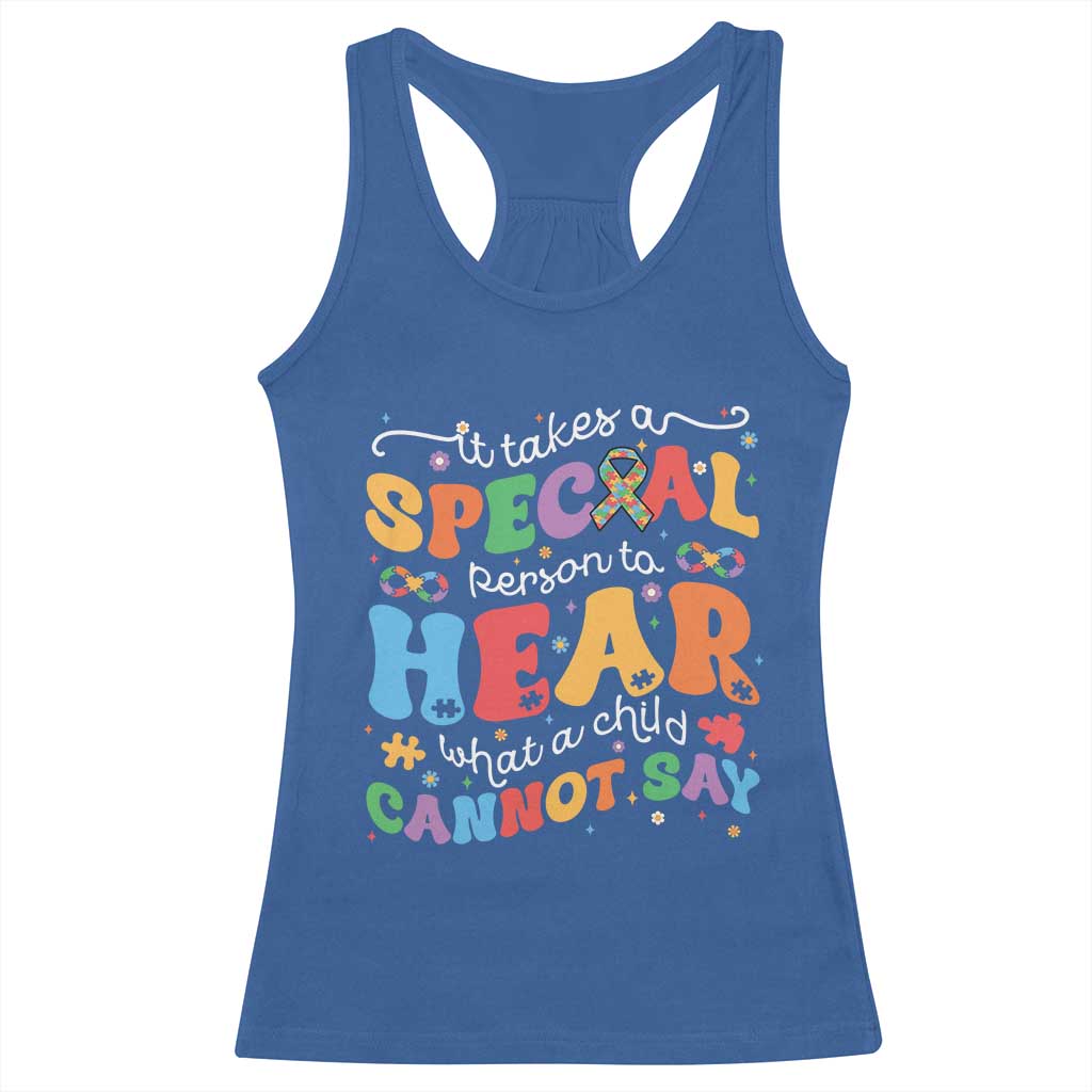 Special Education Teacher Racerback Tank Top Inspirational SPED Teachers Autism A Special Person TS10 Royal Blue Print Your Wear