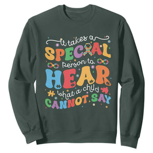 Special Education Teacher Sweatshirt Inspirational SPED Teachers Autism A Special Person TS10 Dark Forest Green Print Your Wear
