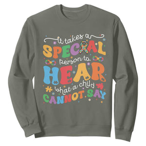Special Education Teacher Sweatshirt Inspirational SPED Teachers Autism A Special Person TS10 Military Green Print Your Wear