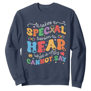 Special Education Teacher Sweatshirt Inspirational SPED Teachers Autism A Special Person TS10 Navy Print Your Wear