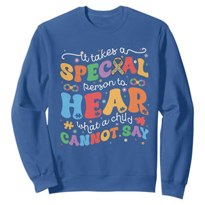 Special Education Teacher Sweatshirt Inspirational SPED Teachers Autism A Special Person TS10 Royal Blue Print Your Wear