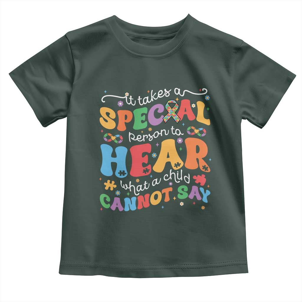 Special Education Teacher Toddler T Shirt Inspirational SPED Teachers Autism A Special Person TS10 Dark Forest Green Print Your Wear