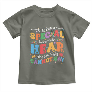 Special Education Teacher Toddler T Shirt Inspirational SPED Teachers Autism A Special Person TS10 Military Green Print Your Wear