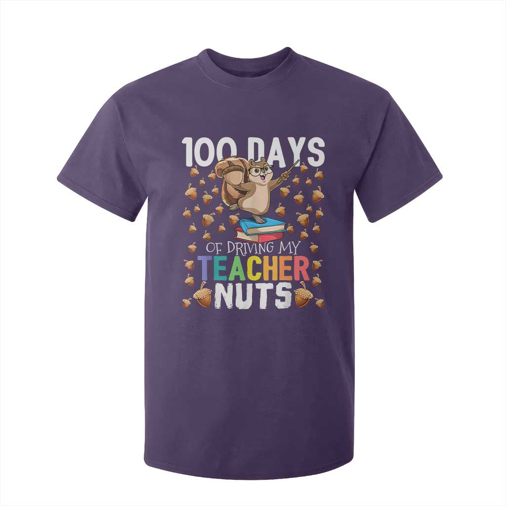 100 Days Of School T Shirt For Kid 100th Day Driving My Teacher Nuts Squirrel School TS10 Purple Print Your Wear