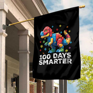 Dinosaur 100 Days Smarter Garden Flag Building Bricks Dinosaur 100th Day Kids TS10 Print Your Wear