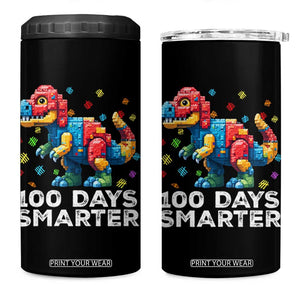 Dinosaur 100 Days Smarter 4 in 1 Can Cooler Tumbler Building Bricks Dinosaur 100th Day Kids TS10 One Size: 16 oz Black Print Your Wear