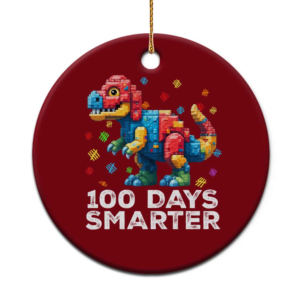 Dinosaur 100 Days Smarter Ceramic Ornament Building Bricks Dinosaur 100th Day Kids TS10 1pc Red Print Your Wear
