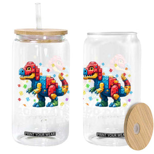 Dinosaur 100 Days Smarter Glass Can Building Bricks Dinosaur 100th Day Kids TS10 Print Your Wear