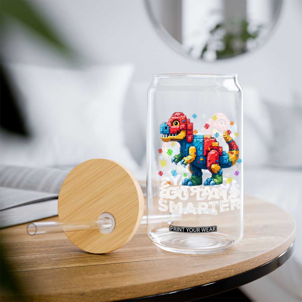 Dinosaur 100 Days Smarter Glass Can Building Bricks Dinosaur 100th Day Kids TS10 Print Your Wear